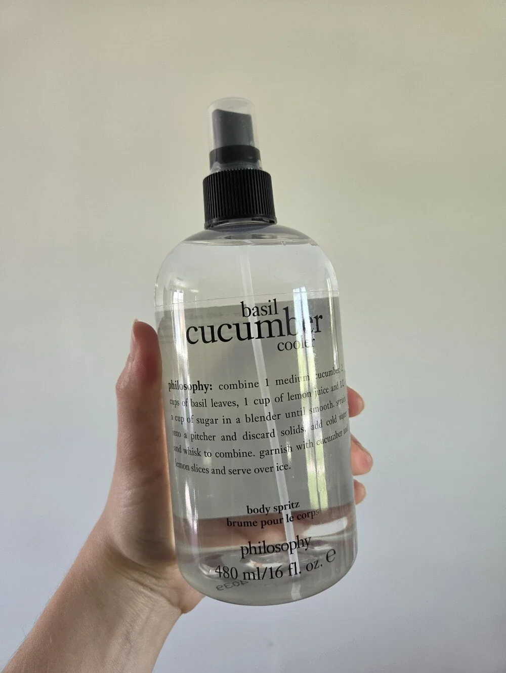 PHILOSOPHY ~ BASIL CUCUMBER COOLER BODY SPRITZ ~ 16 OZ
